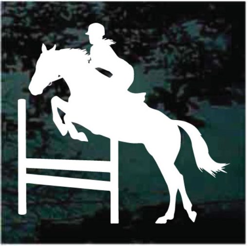 Girl Equestrian Horse Jump Decal Sticker