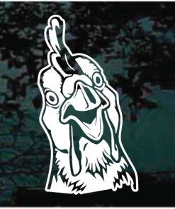 Happy Chicken Head Peeking Decal Sticker