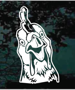 Happy Chicken Head Peeking Decal Sticker