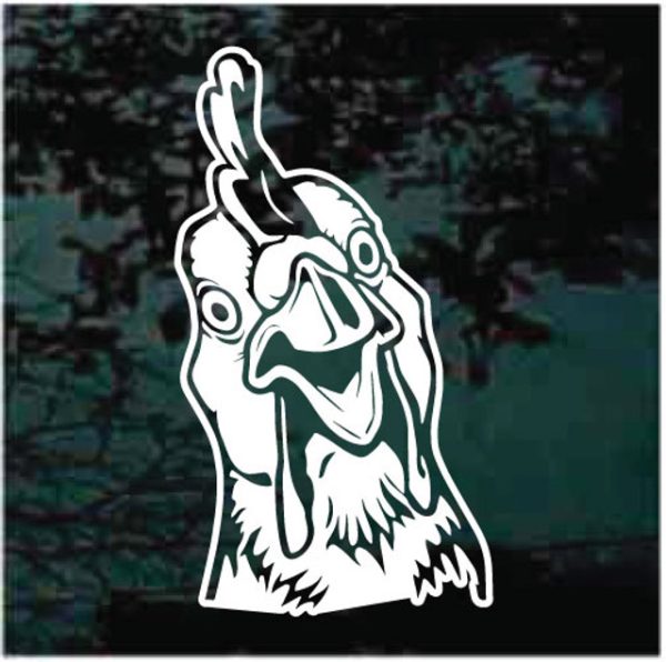 Happy Chicken Head Peeking Decal Sticker