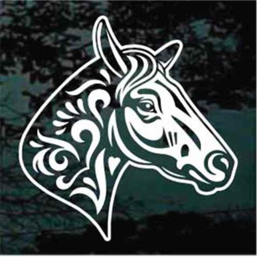 Horse Head Decorative Swirl Decal Sticker