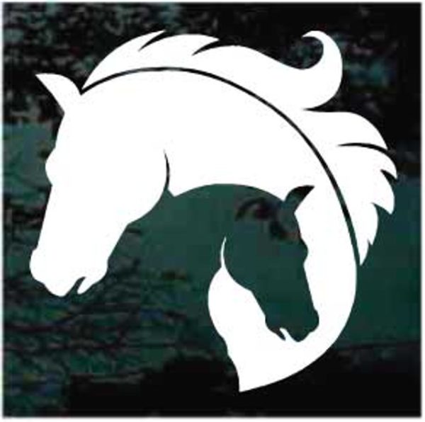 Horse Head Love Yin Yang Decal Sticker