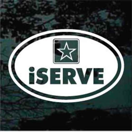 I Serve Army Oval Decal Sticker