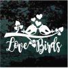 Love Birds Kissing On A Branch Decal Sticker