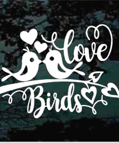 Love Birds On A Branch Decal Sticker