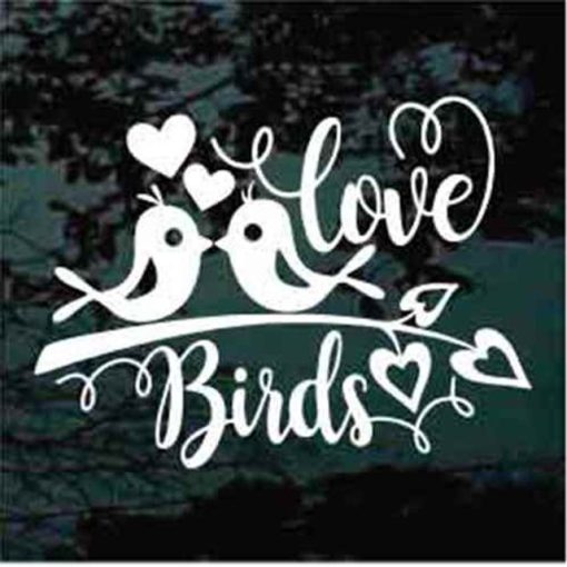 Love Birds On A Branch Decal Sticker