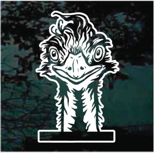 Ostrich Peeking Decal Sticker
