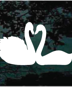 Pair Of Swans Silhouette Decal Sticker