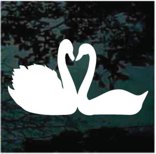 Pair Of Swans Silhouette Decal Sticker