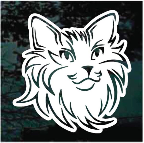 Persian Cat Kitten Long Haired Face Decal Sticker