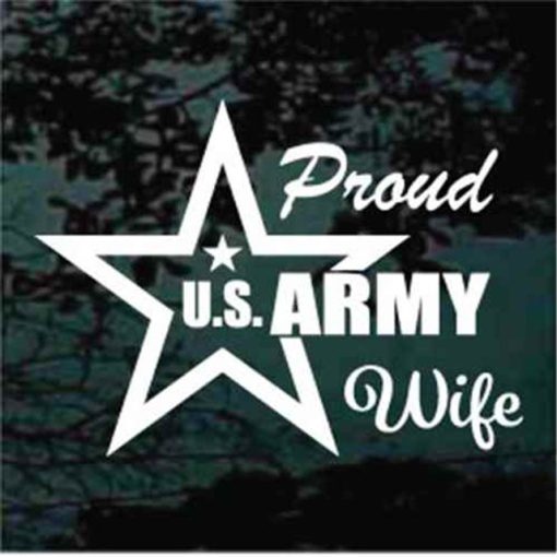 Proud Army Wife Star Decal Sticker