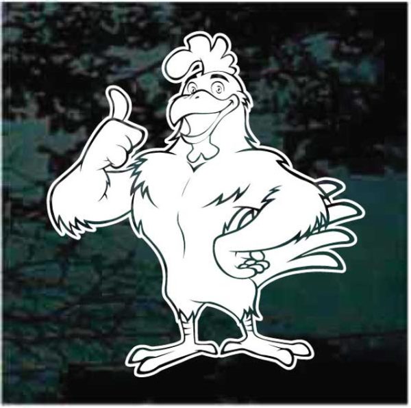 Rooster Cartoon Chicken Decal Sticker