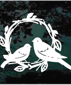 Songbirds Wreath Decal Sticker