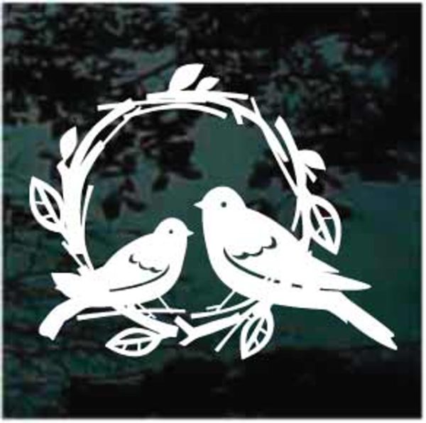 Songbirds Wreath Decal Sticker