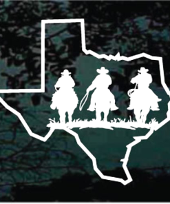 Texas Cowboys Riding Horses Decal Sticker