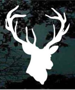 Whitetail Deer Head Silhouette Decal Sticker