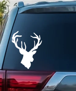 Whitetail Deer Head Silhouette Decal Sticker