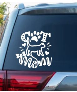 cat mom love paw decal sticker