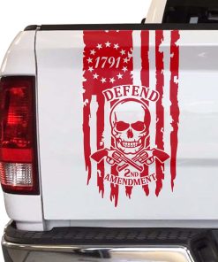 2nd Amendment Weathered American Flag Tailgate Decal Sticker