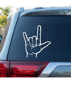 ASL I Love You Hand Sign Decal Sticker.