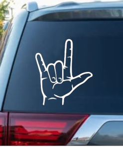 ASL I Love You Hand Sign Decal Sticker.