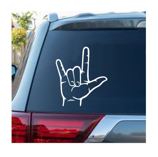 ASL I Love You Hand Sign Decal Sticker.