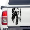 Bald Eagle Weathered American Flag Tailgate Decal Sticker