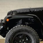 Jeep Wrangler Custom Text Outlined Hood Decal Sticker