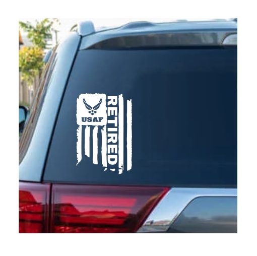 US Air Force USAF Retired Weathered Flag Decal Sticker