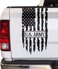 US Army Weathered American Flag Tailgate Decal Sticker