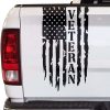 Veteran weathered flag tailgate decal sticker
