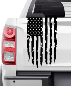 Weathered American Flag Tailgate Decal Sticker