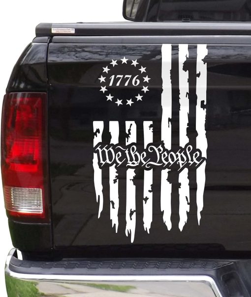 We The People 1776 pre amble tailgate decal sticker