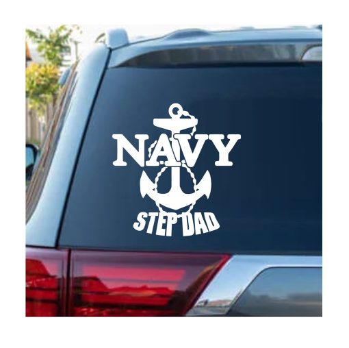 Navy Step Dad Anchor Window Decal Sticker