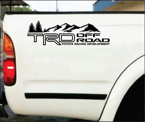Toyota TRD Off Road Outlined Tree Mountains decal Set of 2