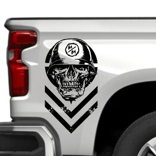 Metal Mulisha Army Skull Weathered Bedside Graphics Set of 2