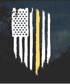 Thin Gold Line Corrections Officer Weathered Flag Sticker