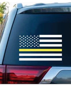 Thin Gold Line Dispatcher American Flag Decal Sticker