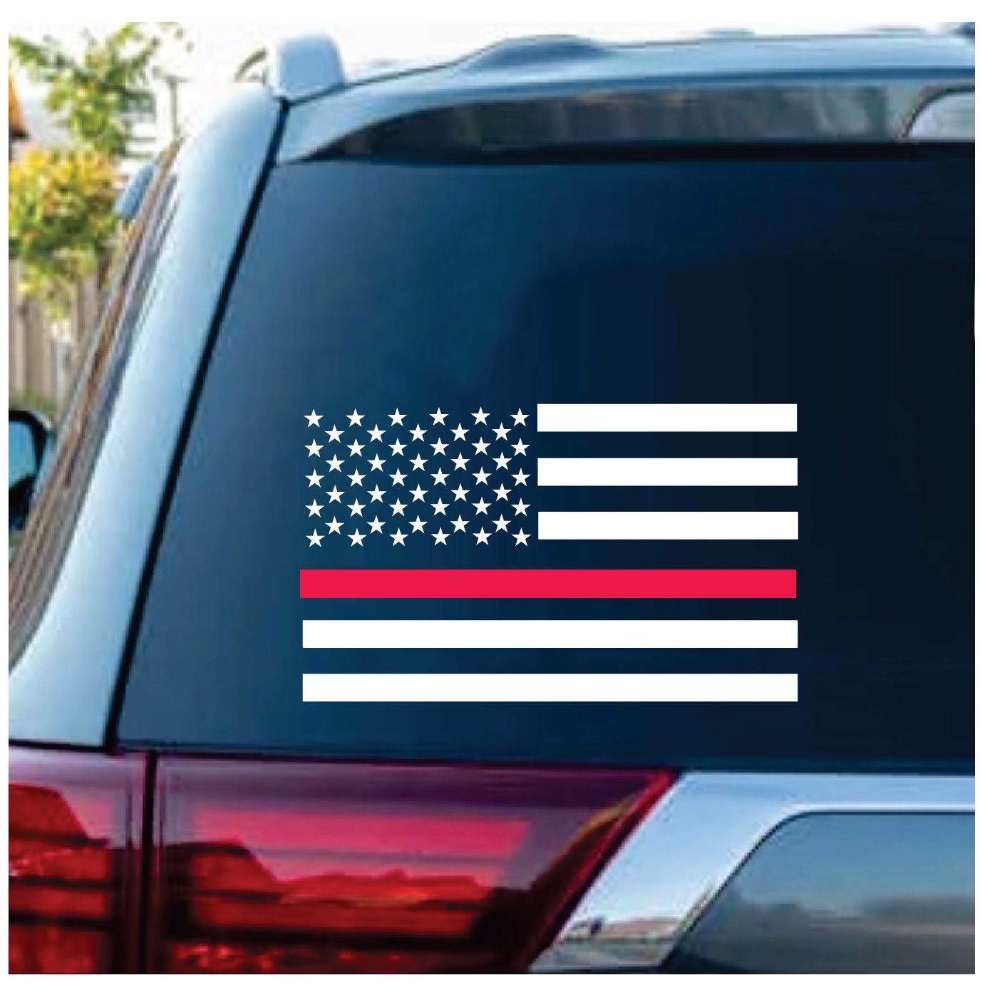 Thin Red Line Fireman American Flag Decal Sticker | Custom Made In the ...