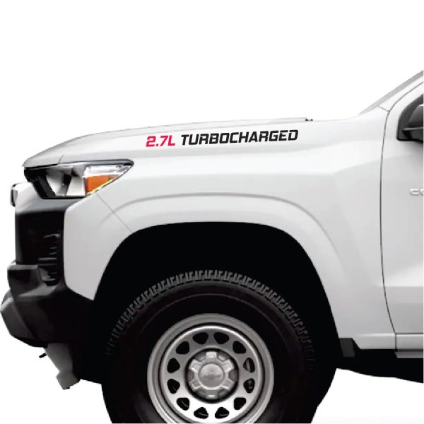 Chevy Colorado 2.7L Turbocharged Hood Sticker Set of 2 Truck Decals