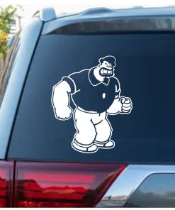 Bluto Popeye Cartoon Window Decal Sticker