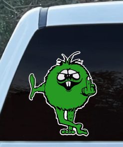 Green Monster Flipping the bird Retro Sticker