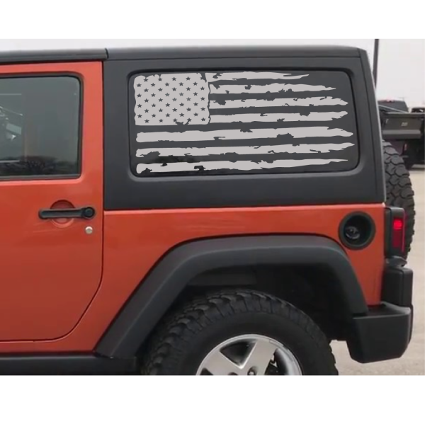 jeep hardtop weathered flag decal sticker