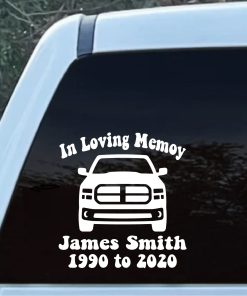 in loving memory dodge truck decal sticker