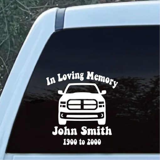 in loving memory dodge truck decal sticker1