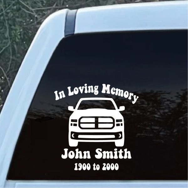 in loving memory dodge truck decal sticker1