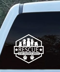 Rescue My Favorite Breed Crest Decal Sticker