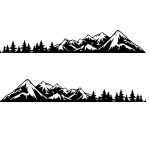 Body Side Graphic Mountains and Trees Set of 2