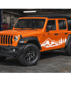 Body side graphic Decal Sticker Mountains and trees