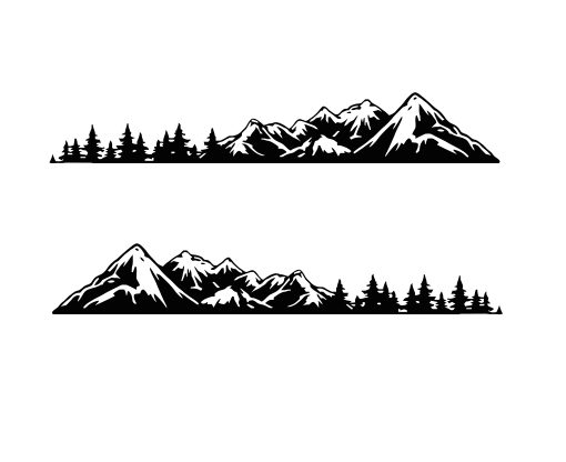 Body side graphic Decal Sticker Mountains and trees